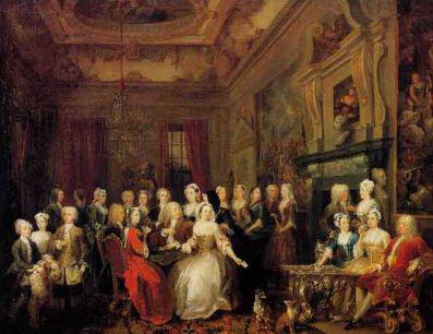 William Hogarth The Assembly at Wanstead House. Earl Tylney and family in foreground Sweden oil painting art